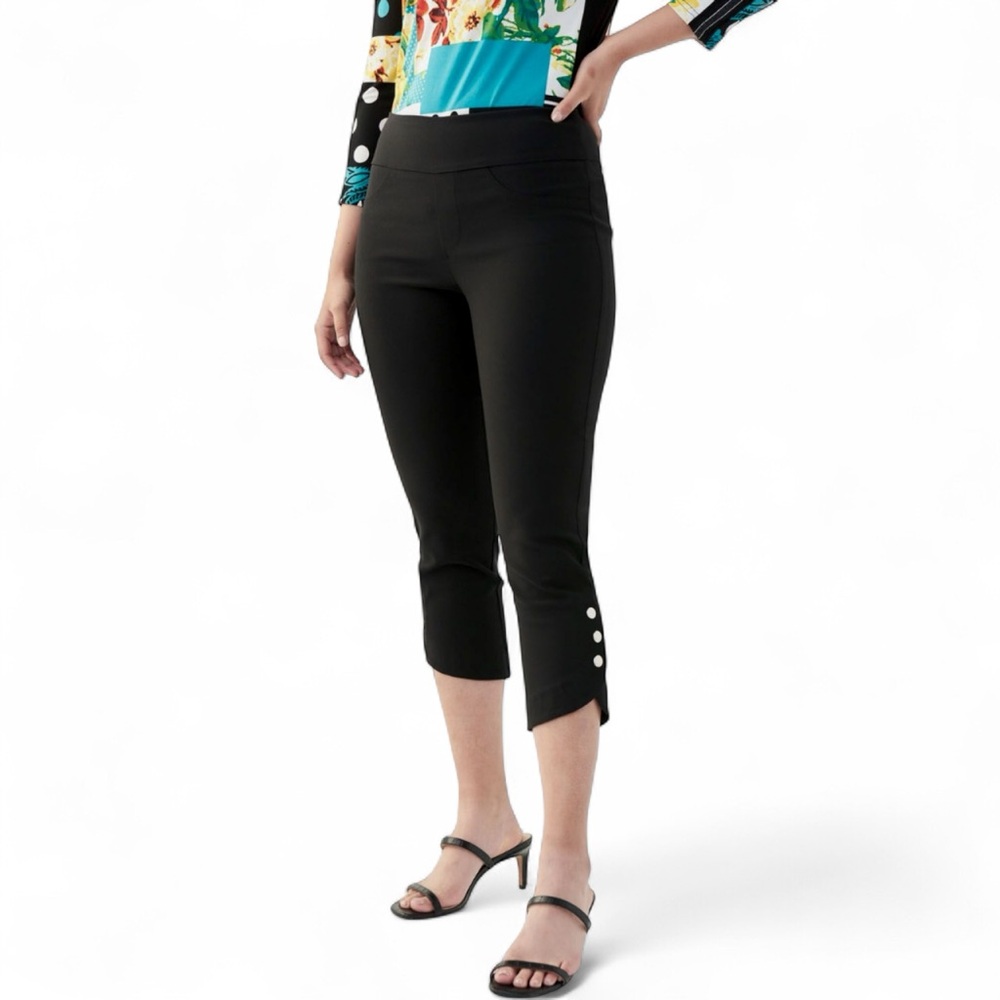 Joseph Ribkoff • NWT Lydia Pull On Stretch Snap Cuff Cropped Pants || Size 18